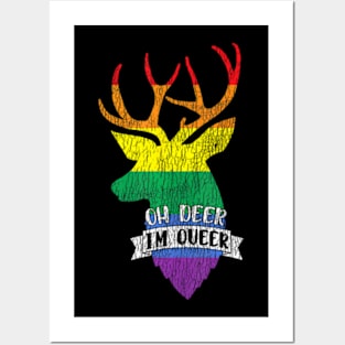 Oh Deer I'm Queer Pride Lesbian Gay LGBTQ Posters and Art